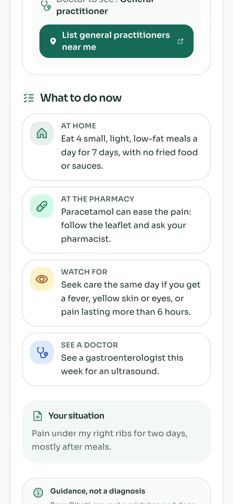 Guidance report with likely causes